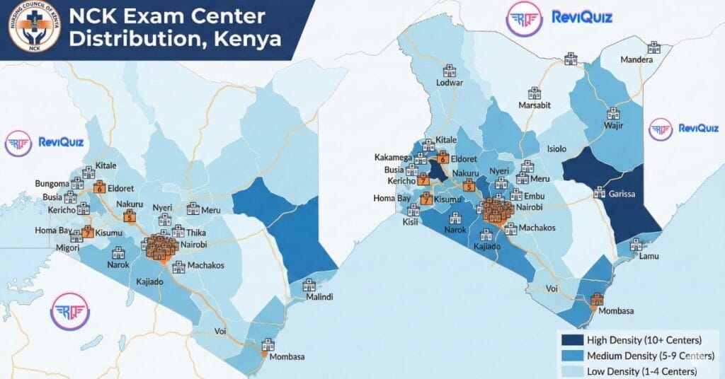 NCK Exam Center Distribution Chart by ReviQuiz