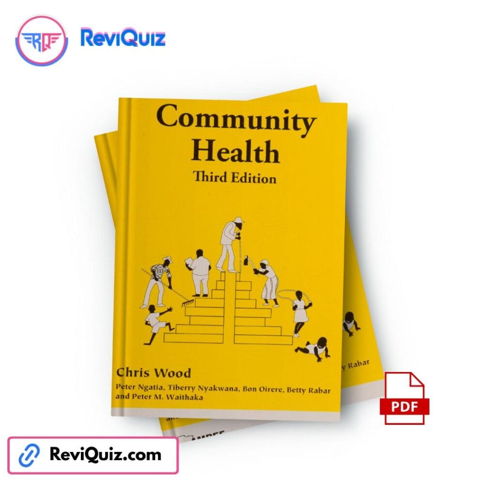 Community Health Third Edition book cover PDF for NCK community health nursing exam revision and Kenyan nursing students