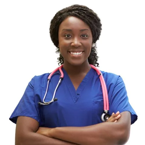 Registered Nurse Faith Chepkoech, a ReviQuiz student who successfully cleared the NCK revision modules.