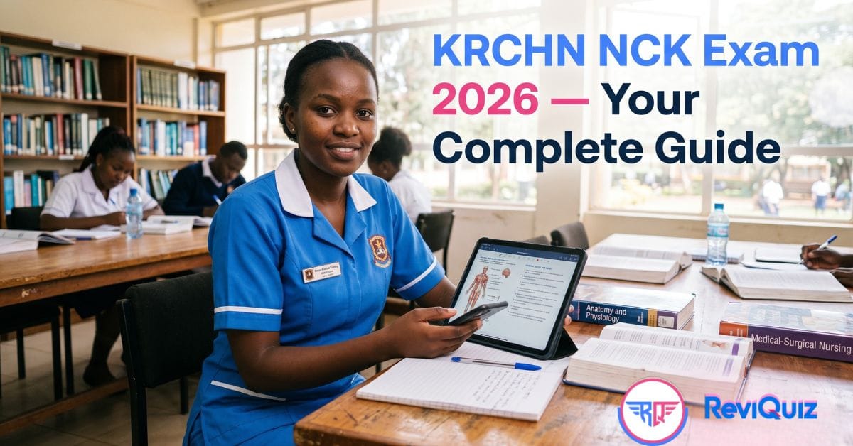 KRCHN NCK Exam 2026 Complete Guide - Nursing student studying with books and tablet in library